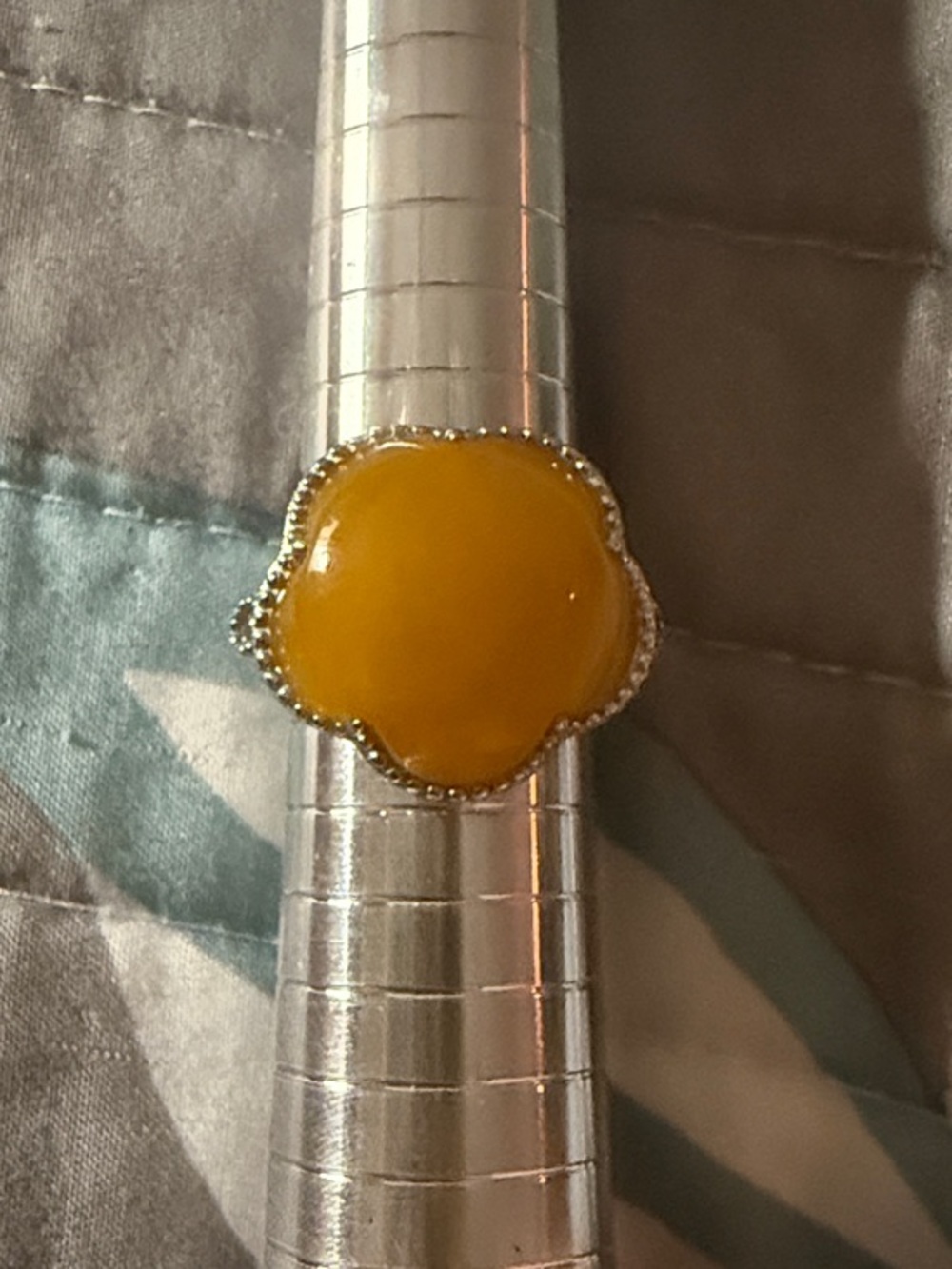 Yellow Flower-Shaped Statement Ring - Women Jewelry